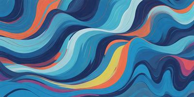 The primary subject of the image is a blue and yellow swirl pattern, which is the main focus of the image. The setting is a blue and orange background, creating a vibrant and dynamic scene. The visual style is a digital art or illustration, showcasing the artist's creativity and skill in designing the swirl pattern. The colors and mood of the image are lively and energetic, with the blue and yellow colors evoking a sense of movement and dynamism.