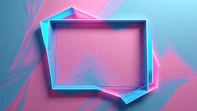 The primary subject of the image is a pink and blue box with a square shape. The box is placed on a pink background, which adds a vibrant and lively atmosphere to the scene. The visual style of the image is a combination of photo and digital art, creating a unique and eye-catching design. The colors and mood of the image are predominantly pink and blue, giving it a cheerful and playful appearance.