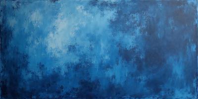 The primary subject of the image is a blue sky with clouds. The setting is a cloudy blue sky, and the visual style is a painting. The colors and mood of the image are predominantly blue, creating a calm and serene atmosphere.