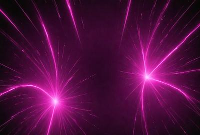 The primary subject of the image is a purple background with pink and purple sparks or fireworks. The setting is a dark background, which contrasts with the bright colors of the sparks. The visual style appears to be a digital art or illustration, as the sparks are depicted in a stylized manner. The dominant colors in the image are purple and pink, creating a vibrant and energetic atmosphere.