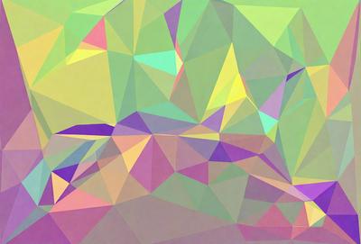 The primary subject of the image is a colorful geometric pattern, which is the main focus of the image. The setting is a colorful background, and the visual style is a combination of digital art and illustration. The dominant colors in the image are purple, green, yellow, and pink, creating a vibrant and lively atmosphere.