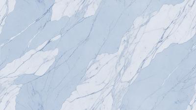 The primary subject of the image is a marble wall with a blue and white pattern. The setting is a bathroom, and the visual style is a photo. The dominant colors are blue and white, creating a clean and elegant atmosphere.