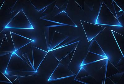 The primary subject of the image is a blue geometric pattern, which is the main focus of the image. The setting is a dark background, which contrasts with the bright blue geometric pattern. The visual style is digital art, as the pattern is created using computer-generated graphics. The dominant colors are blue and black, giving the image a modern and sleek appearance.