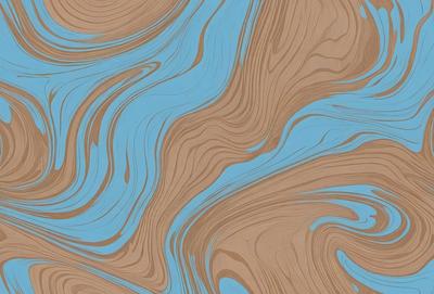 The primary subject of the image is a blue and brown swirling pattern, which appears to be a digital art or illustration. The setting is a blue and brown surface, possibly a wallpaper or a textured background. The visual style suggests that the image is a creative and artistic representation of the swirling pattern. The dominant colors in the image are blue and brown, creating a sense of depth and complexity in the design.