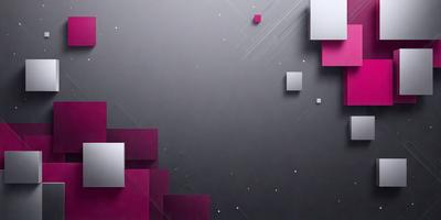 The primary subject of the image is a large, gray wall with a pattern of squares and rectangles. The setting is a dark room, and the visual style appears to be a combination of digital art and illustration. The dominant colors are gray and pink, creating a moody atmosphere.