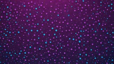 The primary subject of the image is a purple background with blue dots. The setting is a purple and blue patterned wall, which creates a visually striking and unique atmosphere. The visual style of the image is a combination of digital art and illustration, as the dots are arranged in a deliberate pattern. The colors and mood of the image are predominantly purple and blue, giving it a calm and soothing vibe.