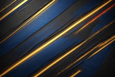 The primary subject of the image is a blue and yellow striped pattern. The setting is a black background, which contrasts with the vibrant colors of the pattern. The visual style appears to be a digital art or illustration, as the colors and patterns are well-defined and consistent throughout the image. The dominant colors are blue and yellow, creating a lively and energetic atmosphere.