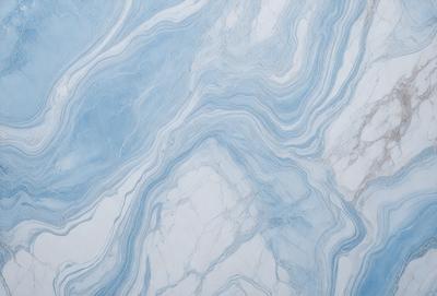 The primary subject of the image is a marble tile with a blue and white pattern. The setting is a bathroom, as indicated by the presence of the marble tile. The visual style is a close-up of the tile, showcasing its intricate design. The dominant colors in the image are blue and white, creating a clean and elegant atmosphere.