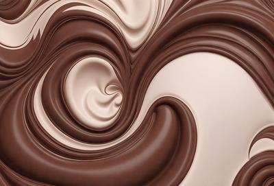 The primary subject of the image is a close-up of a chocolate swirl, which appears to be a pattern or a design. The setting is a white background, which contrasts with the rich brown color of the chocolate swirl. The visual style of the image is a close-up, focusing on the intricate details of the chocolate swirl. The colors and mood of the image are predominantly brown, creating a warm and inviting atmosphere.