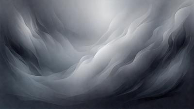 The primary subject of the image is a cloudy sky, with a large body of white clouds dominating the scene. The setting is a dark, cloudy sky, which creates a moody atmosphere. The visual style is a painting, with the artist using a brush to create the clouds and the overall composition. The colors and mood of the image are predominantly dark and cloudy, with the white clouds providing a contrasting element.