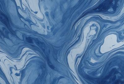 The primary subject of the image is a blue and white swirling pattern, which appears to be a painting or a digital artwork. The setting is a blue background, which complements the swirling pattern. The visual style is a mix of artistic and digital elements, creating a unique and captivating visual experience. The dominant colors are blue and white, which evoke a sense of calmness and tranquility.