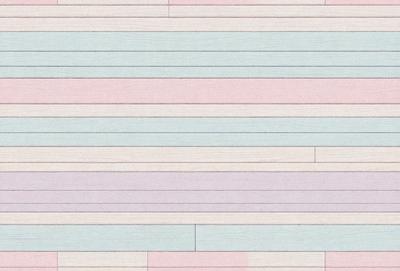 The primary subject of the image is a wooden wall with a striped pattern. The setting is a room with a pink and blue color scheme. The visual style is a combination of a photo and a pattern, creating a unique and eye-catching design. The dominant colors are pink and blue, giving the room a warm and inviting atmosphere.