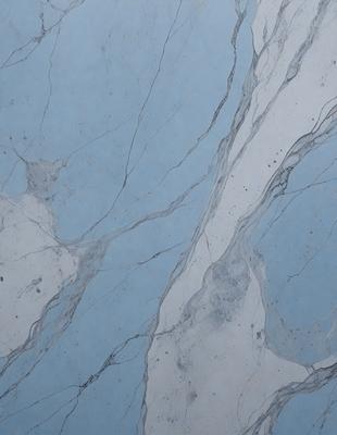 The primary subject of the image is a marble wall with a blue tint. The setting is a bathroom, and the visual style is a photo. The dominant colors are blue and white, creating a calm and soothing atmosphere.