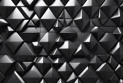 The primary subject of the image is a black and white patterned wall. The setting is a black background, and the visual style is a patterned wall. The dominant colors are black and white, creating a bold and striking atmosphere.