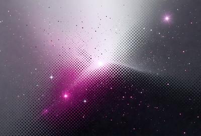 The primary subject of the image is a pink and purple starry background. The setting is a black background, which contrasts with the vibrant colors of the stars. The visual style is a combination of a photo and digital art, creating a unique and eye-catching design. The dominant colors are pink and purple, giving the image a warm and inviting atmosphere.