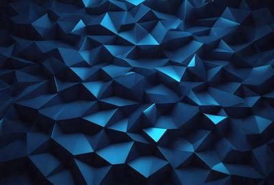 The primary subject of the image is a blue, geometric pattern. The setting is a blue background, which creates a visually striking contrast with the pattern. The visual style is a combination of digital art and illustration, giving the image a modern and artistic appearance. The dominant colors are blue and white, creating a calm and soothing atmosphere.