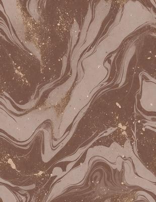 The image features a brown and white marbled surface with a pattern of swirls and lines. The setting appears to be a bathroom, as the marbled surface is likely a part of the floor or wall. The visual style of the image is a combination of photo and digital art, creating a unique and intricate design. The dominant colors in the image are brown and white, giving the space a warm and elegant atmosphere.