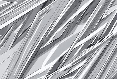 The primary subject of the image is a pattern of white and gray geometric shapes. The setting is a white background, which creates a clean and minimalist appearance. The visual style is a combination of digital art and illustration, as the shapes are intricately arranged and have a modern, geometric feel. The colors and mood of the image are predominantly white and gray, giving it a calm and sophisticated atmosphere.