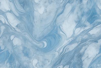 The primary subject of the image is a blue and white swirl pattern, which is the main object, scene, or focus of the image. The setting or background features a blue and white marbled surface, which adds to the visual style of the image. The colors and mood of the image are predominantly blue and white, creating a calm and serene atmosphere.