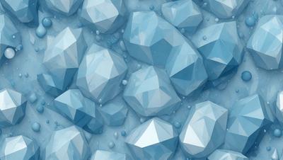 The primary subject of the image is a collection of blue crystals, which are the main objects in the scene. The setting is a blue background, which creates a visually appealing contrast with the crystals. The visual style of the image is digital art, as it is a computer-generated representation of the crystals. The dominant colors in the image are blue and white, giving it a calm and serene atmosphere.