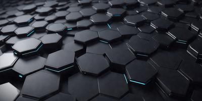 The primary subject of the image is a close-up of a black and blue patterned surface, which appears to be a textured wall or a patterned floor. The setting is a dark room, and the visual style is a combination of a photo and digital art. The dominant colors are black and blue, creating a moody and mysterious atmosphere.