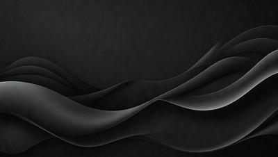 The primary subject of the image is a black and white wave pattern. The setting is a black background, which creates a striking contrast with the wave pattern. The visual style is a combination of a photo and a digital art, illustration, or drawing. The dominant colors are black and white, giving the image a classic and timeless appearance. The overall atmosphere is one of elegance and sophistication.