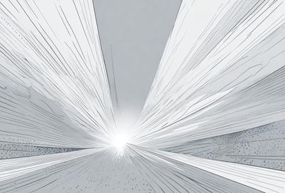 The primary subject of the image is a bright light, which appears to be a light source or a lightning bolt. The light is located in the center of the image, and it seems to be the main focus of the scene. The setting is a gray background, which contrasts with the bright light. The visual style of the image is digital art, as it appears to be a digital drawing or illustration. The colors in the image are predominantly gray, with the bright light being the only significant color. The overall atmosphere of