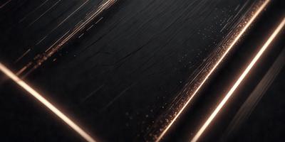 The primary subject of the image is a close-up of a black surface with a pattern of light streaks or sparks. The setting appears to be a dark room, and the visual style is a combination of a photo and digital art. The colors in the image are predominantly black and white, with the light streaks adding a touch of warmth and contrast. The overall atmosphere of the image is mysterious and intriguing.