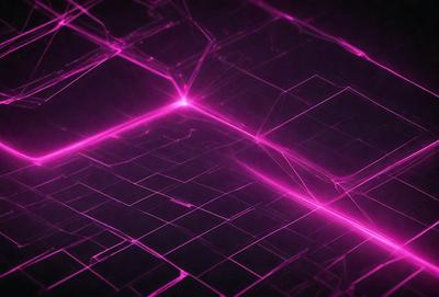 The primary subject of the image is a pink, purple, and white geometric pattern. The setting is a dark background, which contrasts with the bright colors of the pattern. The visual style is a combination of digital art and illustration, creating a unique and eye-catching design. The dominant colors and overall atmosphere of the image are vibrant and energetic, with the pink and purple hues evoking a sense of warmth and creativity.