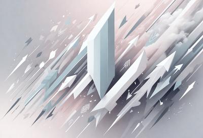 The primary subject of the image is a large, three-dimensional, abstract sculpture made of white paper. The sculpture is placed in a gray, cloudy sky, giving it a sense of floating or hovering. The setting appears to be a digital art or illustration, as the paper sculpture is depicted in a three-dimensional manner. The overall atmosphere of the image is somewhat moody and dramatic, with the cloudy sky and the large, intricate paper sculpture as the main focus.