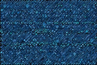The primary subject of the image is a blue and black pattern, which appears to be a digital art or illustration. The setting is a blue background, and the visual style is a combination of digital art and illustration. The colors and mood of the image are predominantly blue, creating a calm and serene atmosphere.