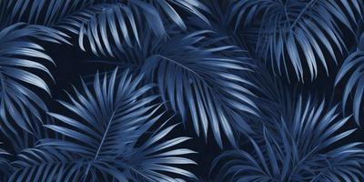 The primary subject of the image is a close-up of a blue and white palm tree. The setting is a blue background, which creates a striking contrast with the palm tree. The visual style is a pattern, and the dominant colors are blue and white. The overall atmosphere is serene and tropical.