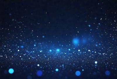 The primary subject of the image is a blue background with a pattern of blue lights. The setting appears to be a dark space, possibly a night sky. The visual style of the image is a digital art or illustration, as it features a unique and intricate pattern of blue lights. The colors and mood of the image are predominantly blue, creating a serene and calming atmosphere.
