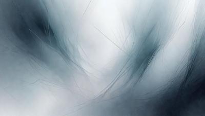 The primary subject of the image is a close-up of a person's hair, which appears to be a blend of a photo and digital art. The setting is a cloudy sky, and the visual style is a mix of photography and digital art. The colors in the image are predominantly blue, and the overall atmosphere is somewhat moody.