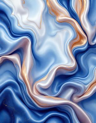 The primary subject of the image is a blue and gold swirling pattern, which appears to be a digital art or illustration. The setting is a blue background, and the visual style is a combination of digital art and illustration. The dominant colors are blue and gold, creating a vibrant and lively atmosphere.