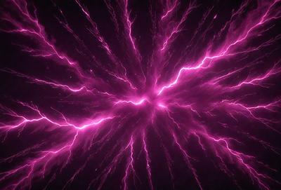 The primary subject of the image is a purple lightning bolt, which is the main object, scene, or focus of the image. The setting or background is a dark, purple-colored space, which adds to the overall atmosphere. The visual style of the image is a close-up of the lightning bolt, showcasing its vibrant color and striking shape. The colors and mood of the image are predominantly purple, creating a dramatic and intense atmosphere.