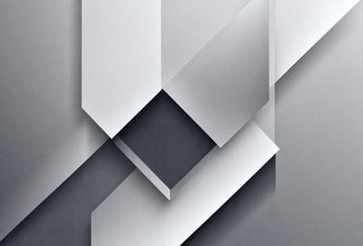 The primary subject of the image is a geometric pattern made up of triangles. The pattern is predominantly white, with some gray tones. The setting is a gray background, which contrasts with the white and gray geometric pattern. The visual style of the image is a combination of digital art and illustration, creating a modern and minimalist appearance. The overall atmosphere of the image is clean, simple, and visually appealing.