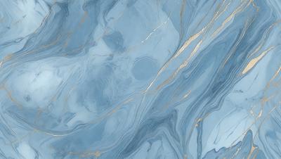 The primary subject of the image is a blue marble wall with a gold pattern. The setting is a room with a blue marble wall, and the visual style is a photo. The dominant colors are blue and gold, creating a calm and sophisticated atmosphere.