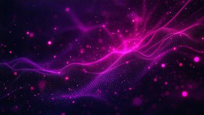 The primary subject of the image is a purple wave or a purple water-like substance. The setting is a dark background, which contrasts with the purple wave. The visual style appears to be a digital art or illustration, as the purple wave is depicted in a detailed and artistic manner. The colors and mood of the image are predominantly purple, creating a calming and serene atmosphere.