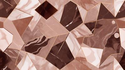 The primary subject of the image is a marble tile with a gold border. The setting is a bathroom, and the visual style is a patterned design. The dominant colors are gold and brown, creating a warm and luxurious atmosphere.