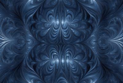 The primary subject of the image is a blue and white swirling pattern, which appears to be a digital art or illustration. The setting is a dark blue background, creating a contrasting and dramatic effect. The visual style is a combination of digital art and illustration, with a focus on the swirling pattern. The colors and mood of the image are predominantly dark blue and white, giving it a moody and dramatic atmosphere.