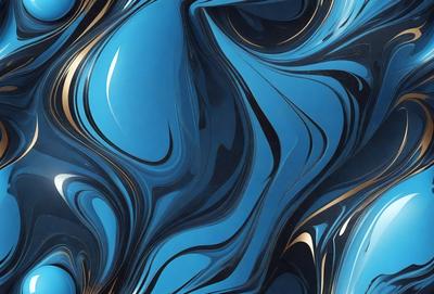 The primary subject of the image is a blue and gold swirling pattern, which appears to be a digital art or illustration. The setting is a blue and gold background, creating a visually striking contrast. The visual style is a mix of digital art and illustration, giving the image a unique and artistic appearance. The dominant colors are blue and gold, creating a sense of depth and richness in the pattern.