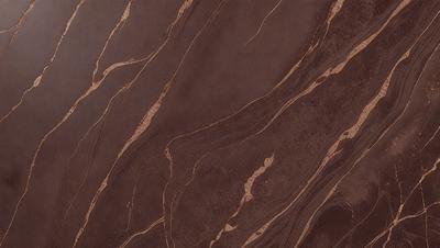 The primary subject of the image is a close-up of a brown marble countertop. The setting is a kitchen, with the countertop being the main focus of the scene. The visual style is a photo, capturing the natural texture and color of the marble. The colors and mood of the image are warm and earthy, with the brown marble creating a sense of luxury and elegance.
