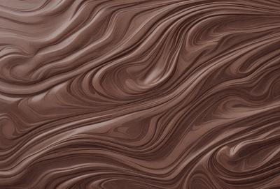 The primary subject of the image is a close-up of a chocolate-colored surface, possibly a piece of chocolate cake or a chocolate-themed wallpaper. The setting is a room with a brown and white color scheme. The visual style is a close-up of the chocolate surface, which gives a sense of texture and depth. The colors and mood of the image are predominantly brown and white, creating a warm and cozy atmosphere.