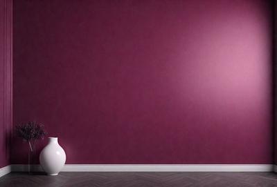 The primary subject of the image is a white vase placed on a wooden floor. The setting is a room with a pink wall, which serves as the background. The visual style is a photo, capturing the vase and the wall in a realistic manner. The colors and mood of the image are predominantly pink, creating a warm and inviting atmosphere.