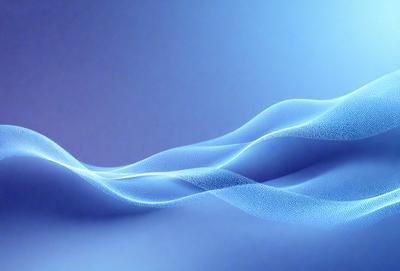 The primary subject of the image is a blue wave, which is the main focus of the scene. The setting is a blue background, which creates a serene and calming atmosphere. The visual style is a digital art, as the wave appears to be a digital representation of a wave. The dominant colors are blue and white, which contribute to the overall mood of the image.
