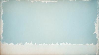 The primary subject of the image is a large, empty blue canvas. The setting is a white wall, and the visual style is a painting. The colors and mood of the image are predominantly blue, creating a calm and serene atmosphere.