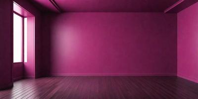 The primary subject of the image is a pink wall. The setting is a room with a wooden floor. The visual style is a photo, and the dominant colors are pink and purple, creating a warm and inviting atmosphere.