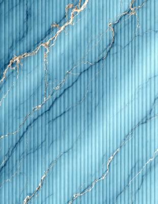 The primary subject of the image is a blue marble wall with a patterned design. The setting is a room with a blue marble wall as the main focus. The visual style is a close-up of the marble wall, showcasing its intricate pattern. The colors and mood of the image are predominantly blue, creating a calm and serene atmosphere.
