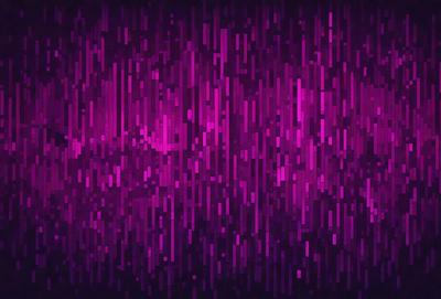 The primary subject of the image is a purple background with a pattern of purple and pink lines. The setting is a dark room, and the visual style appears to be a digital art or illustration. The dominant colors and overall atmosphere are a mix of purple and pink, creating a visually striking and somewhat moody scene.